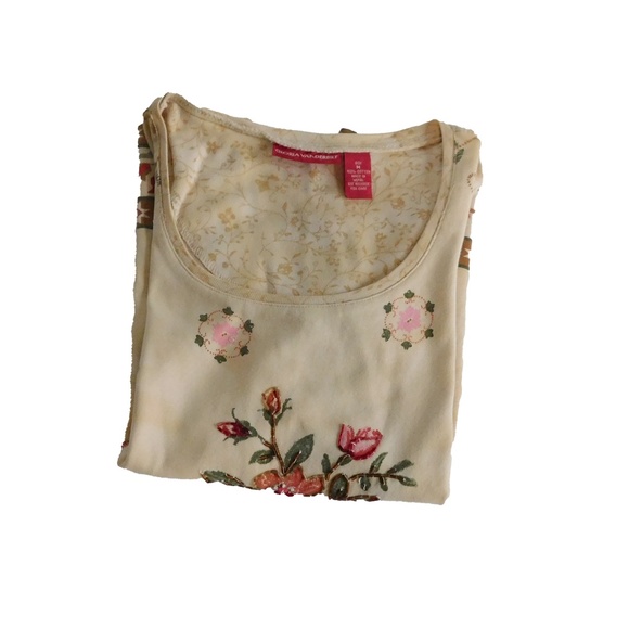 Gloria Vanderbilt Pull Over Floral Cotton Top - Picture 5 of 5